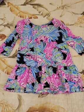 Lilly Pulitzer Girls' Floral Tunic Dress in Pink, Blue, Black